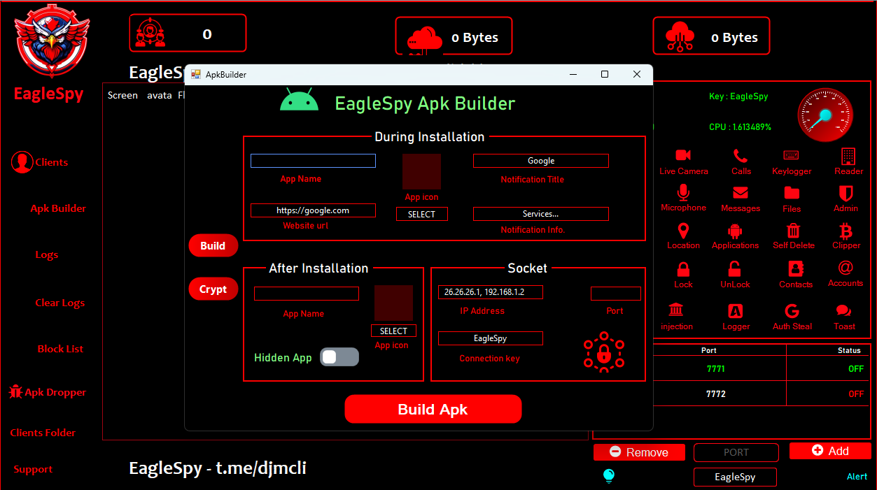 EagleSpy v3开源代码/安卓远程控制开源代码/手机远程控制/c++开发