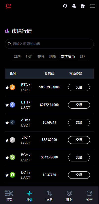 Bitinvests多语言交易所源码/外汇+美股+期货+交割合约+期权交易+现货交易+C2C+平台币+Ai投资理财+Defi借贷/前端vue纯源码+后端PHP