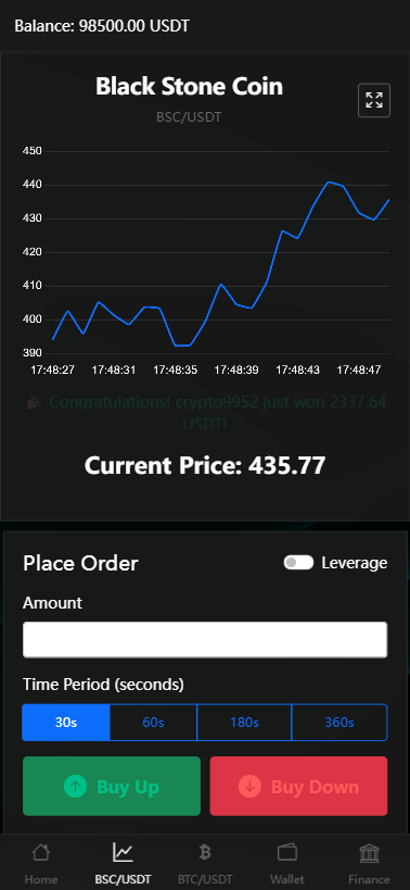 BitTong虚拟货币微交易投资理财源码/现货交易+杠杆交易+完美K线控制+完整用户输赢控制+代理/前端html+后端PHP