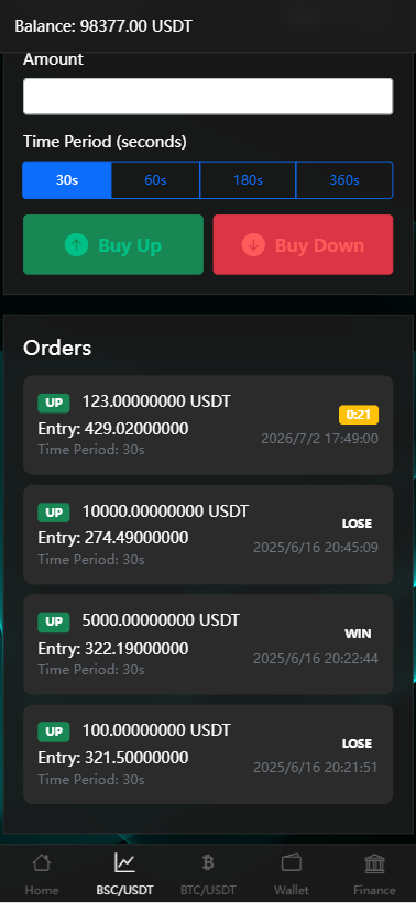 BitTong虚拟货币微交易投资理财源码/现货交易+杠杆交易+完美K线控制+完整用户输赢控制+代理/前端html+后端PHP